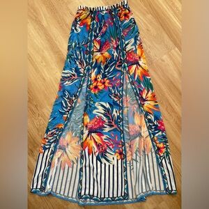 Tropical maxi skirt Jealous Tomato floral high slits sewn in boy shorts small